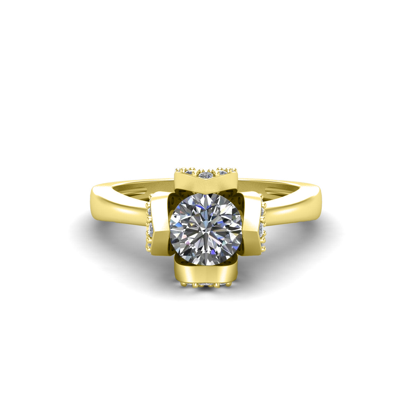 Leaf Claw Solitaire Silver Ring