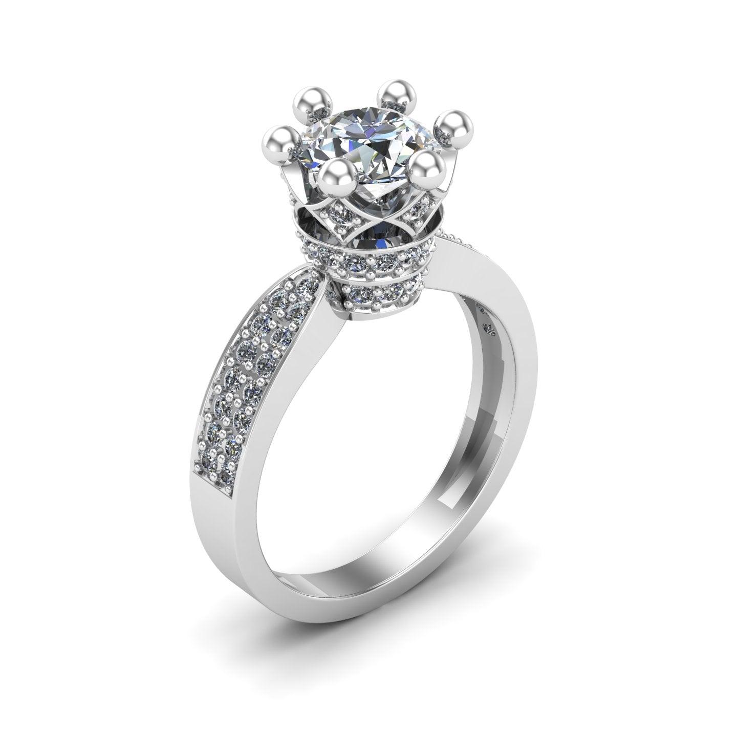 Fine Signature Moissanite Silver Ring 8