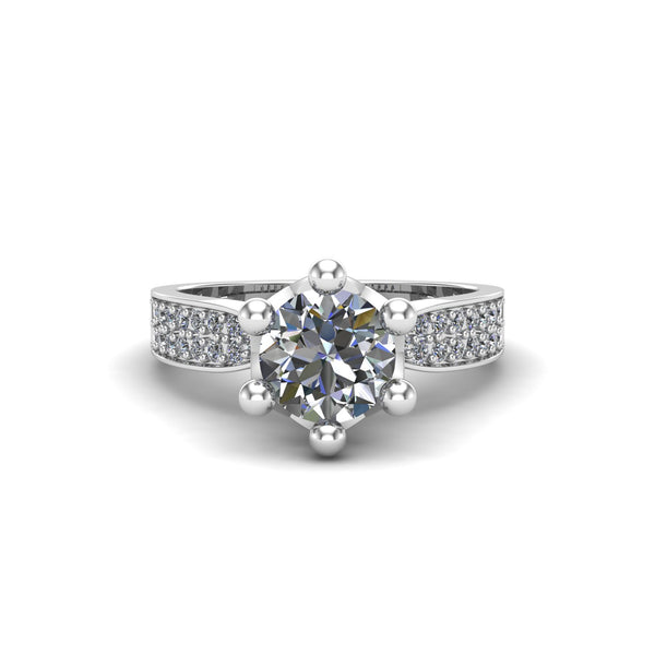 Fine Signature Moissanite Silver Ring 8