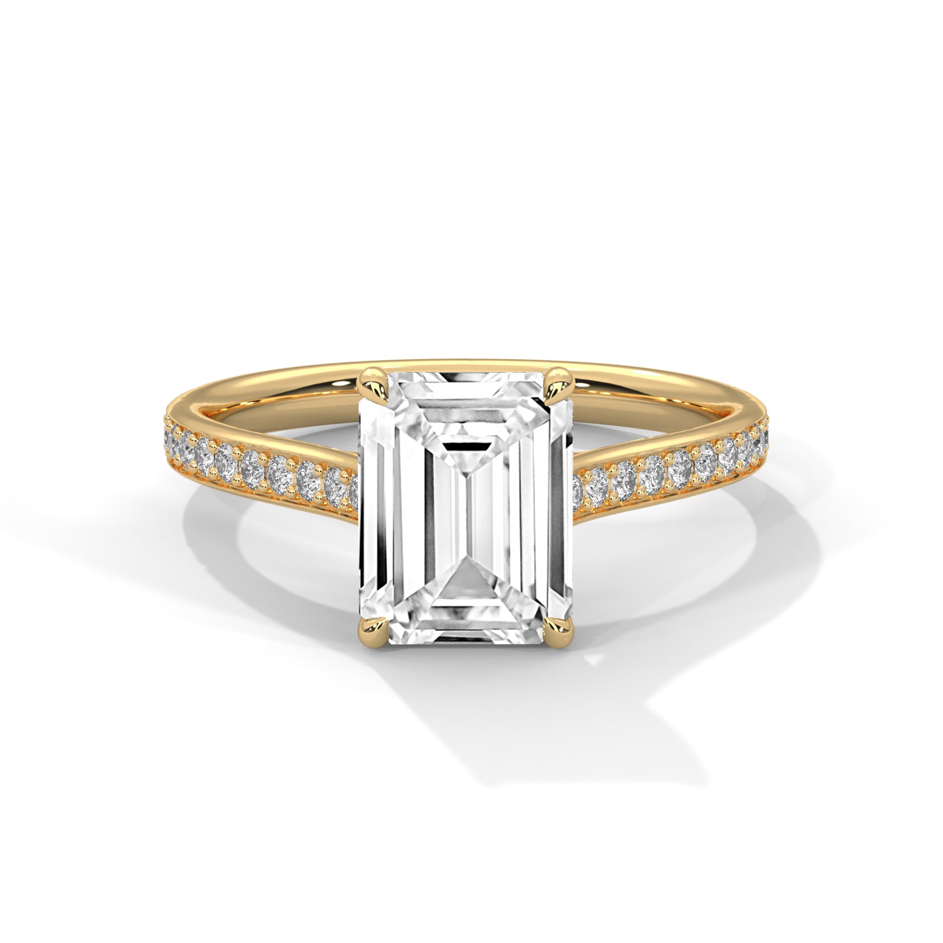 Symbol Emerald Solitaire Studded Ring
