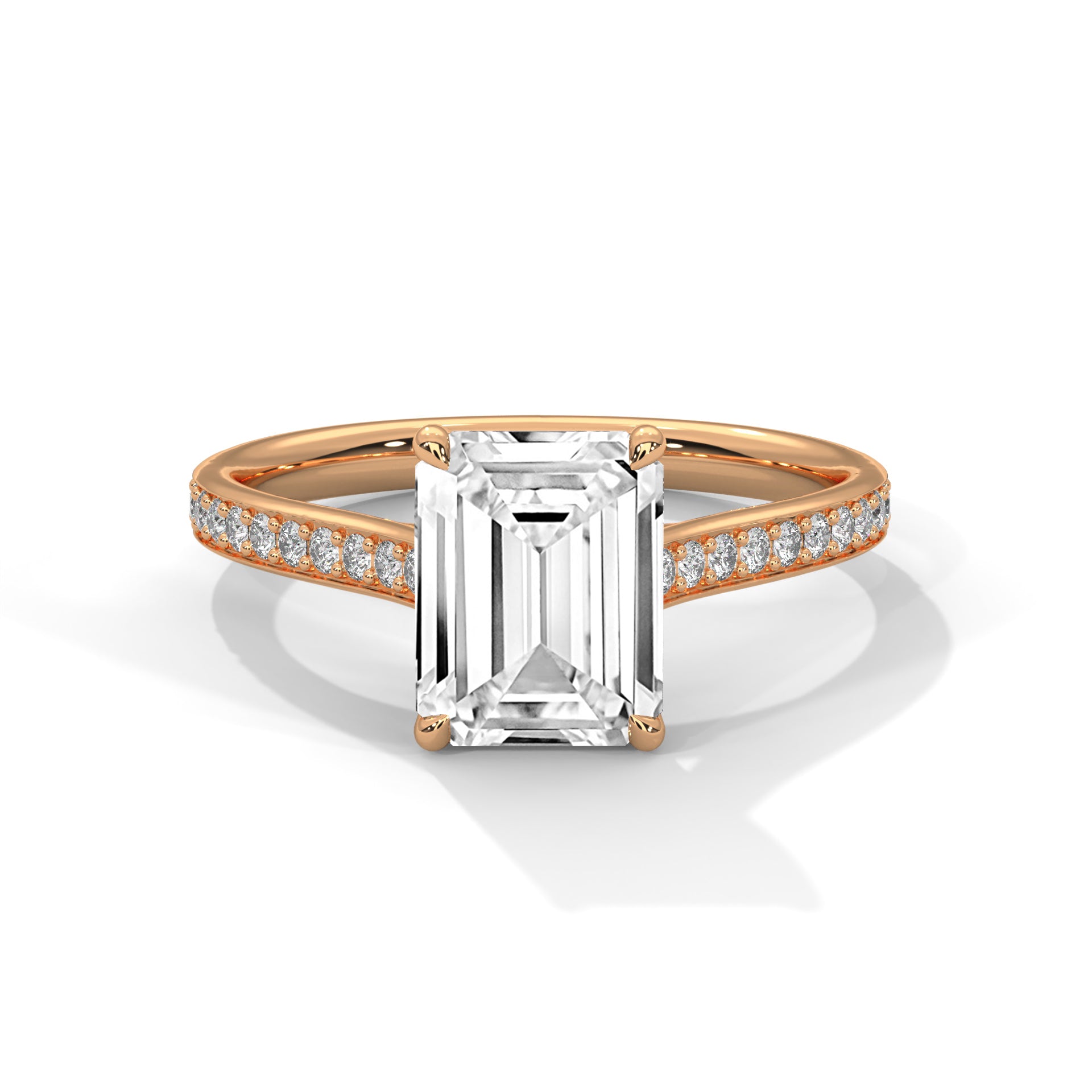 Symbol Emerald Solitaire Studded Ring
