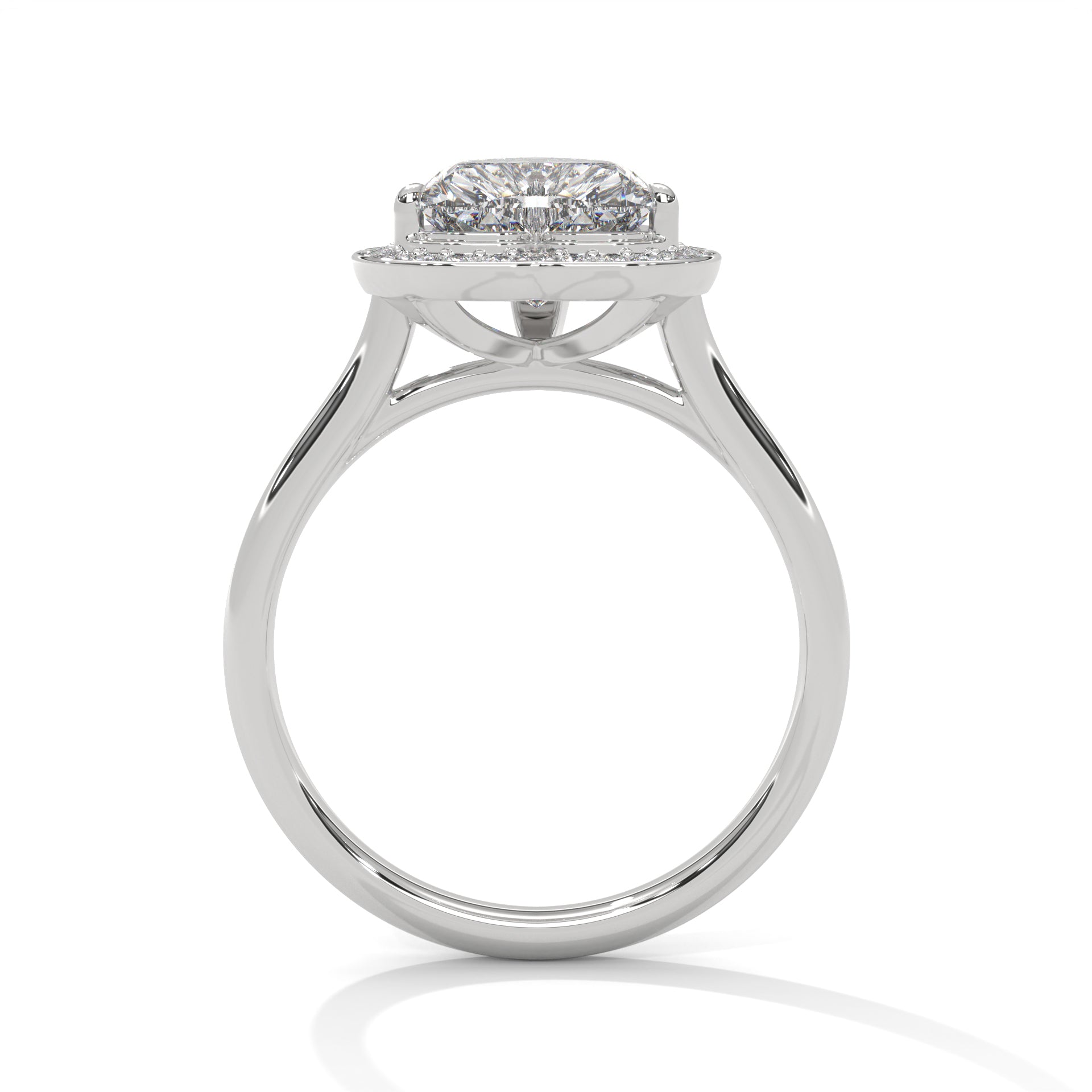 Heart Halo Solitaire Ring