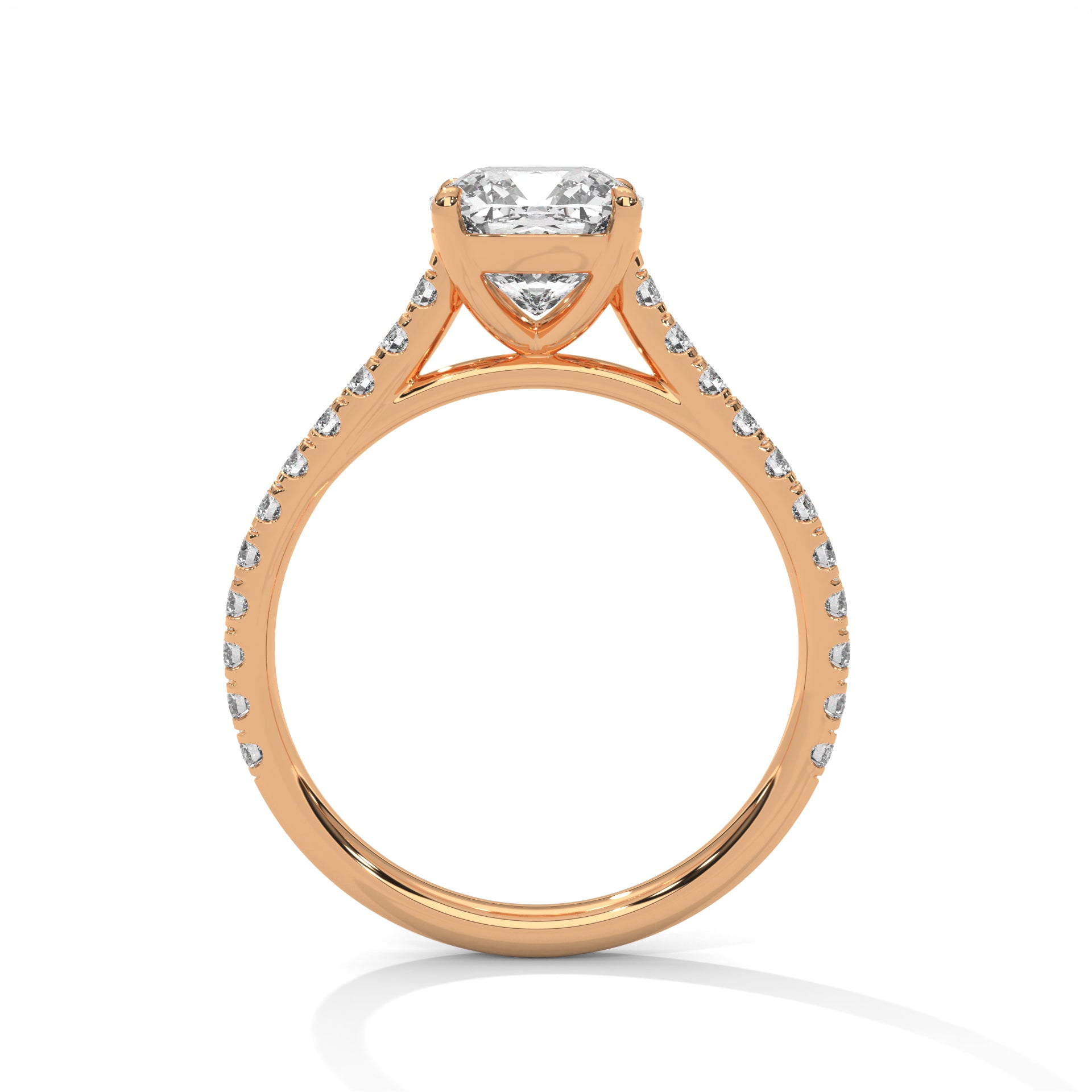 Symbol Cushion Solitaire Studded Ring