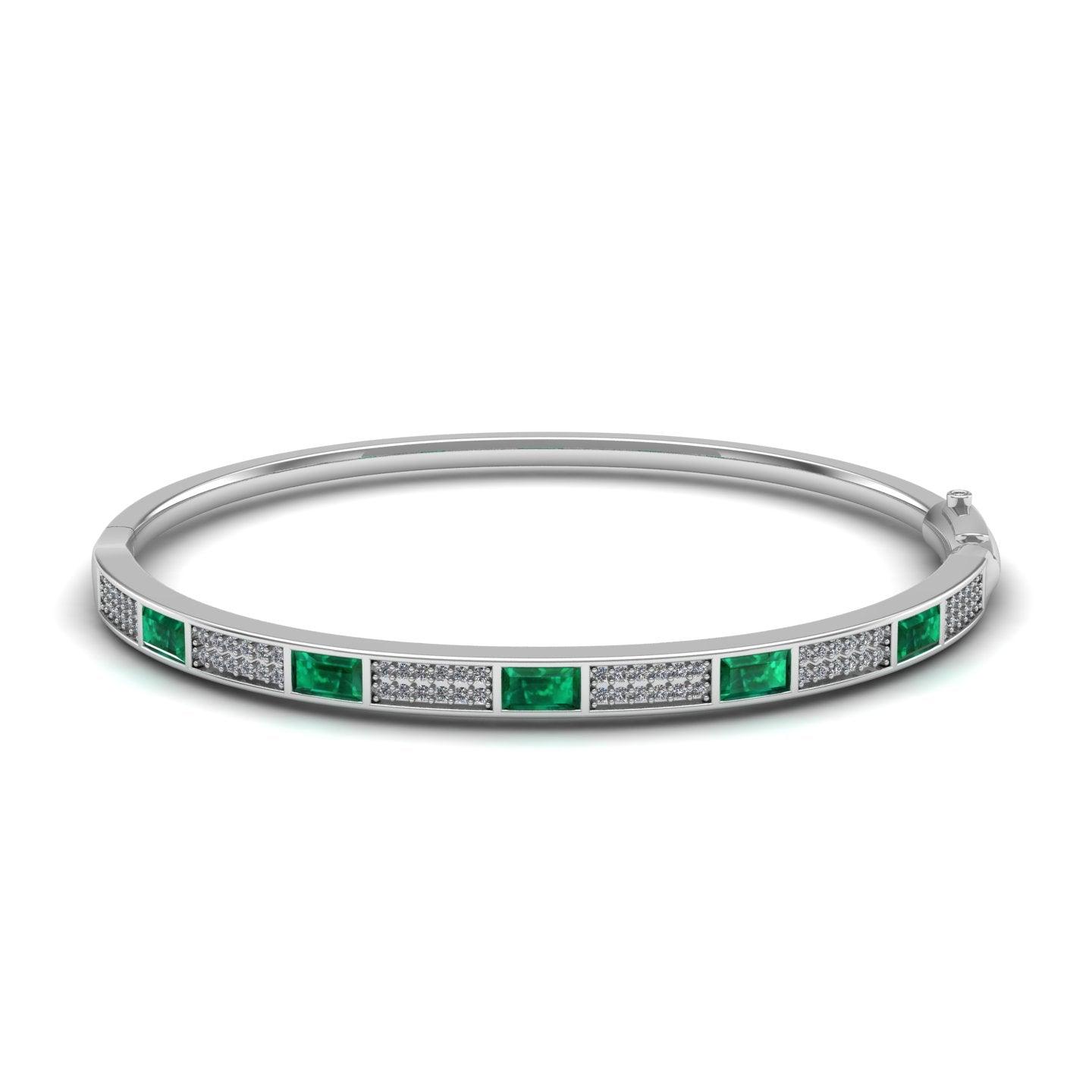 Pavé Set Emerald Studded Bangle