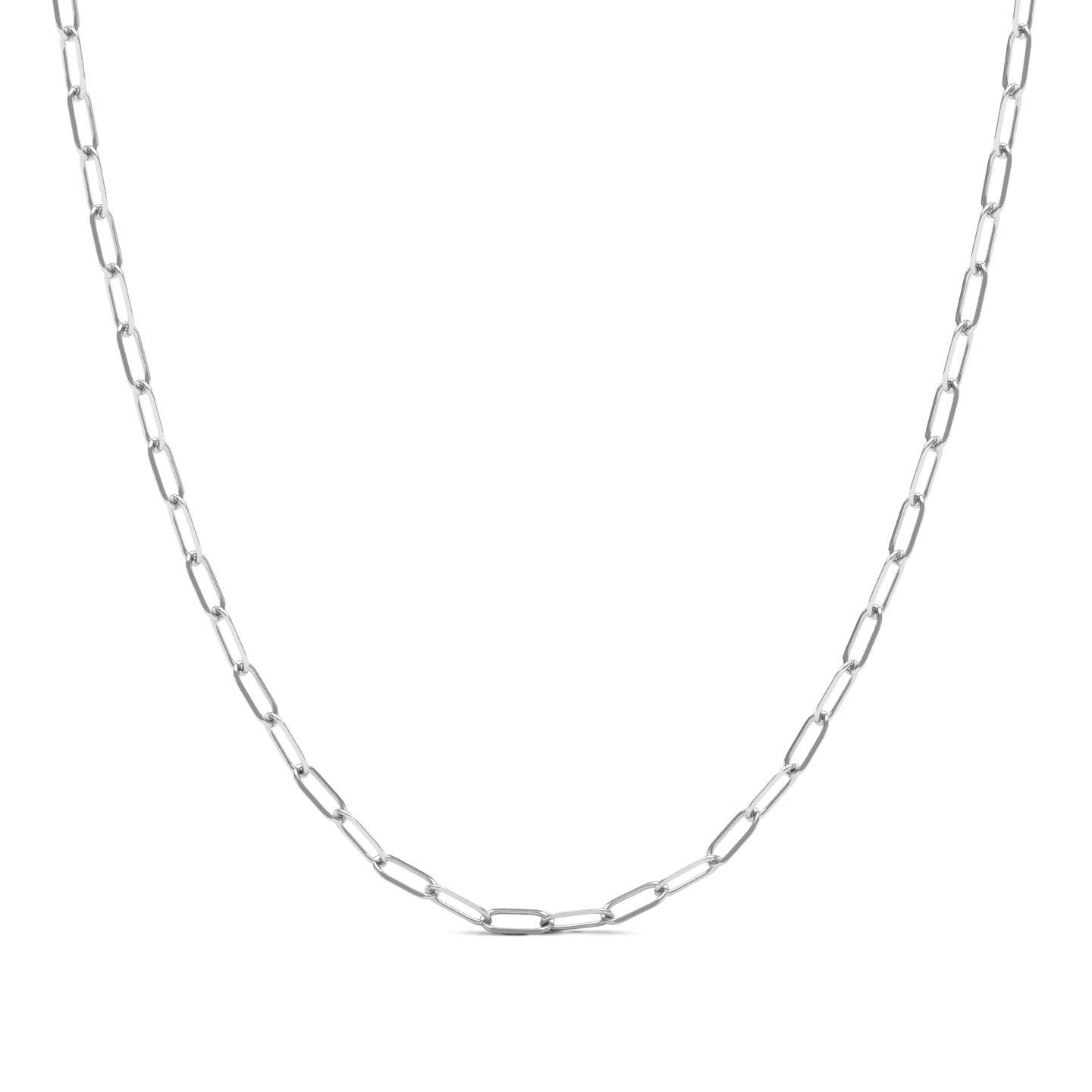 Paperclip Italian Silver Neck Chain