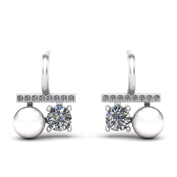 Pearl Moissanite Fine Silver Ear Studs