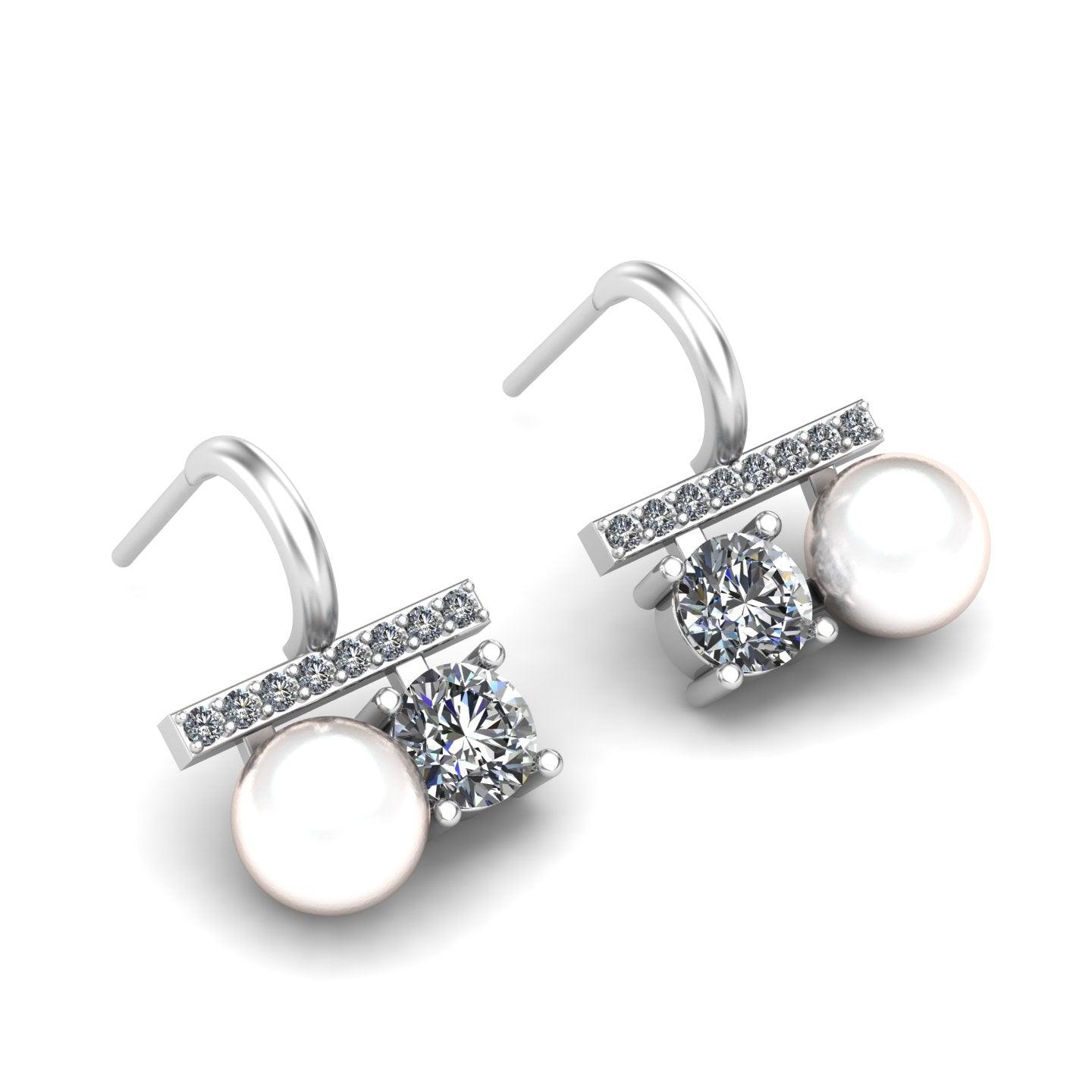 Pearl Moissanite Fine Silver Ear Studs