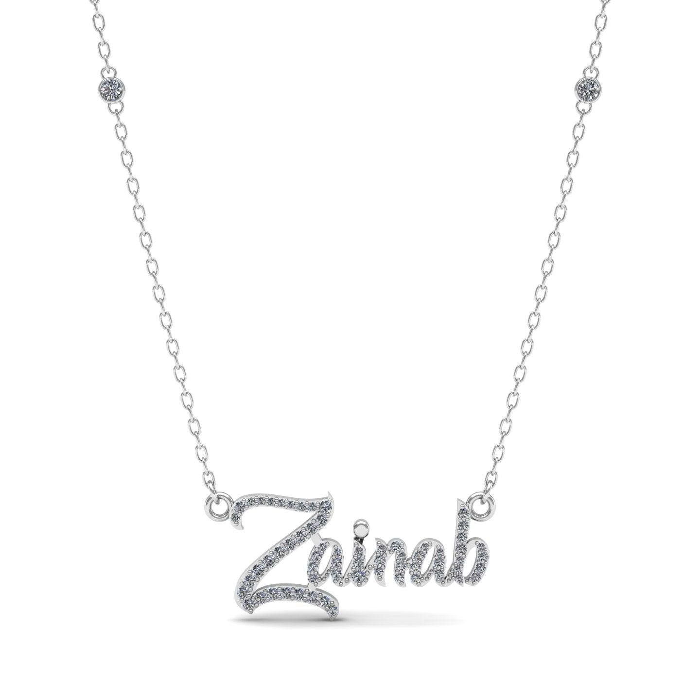 English Name Silver Necklace