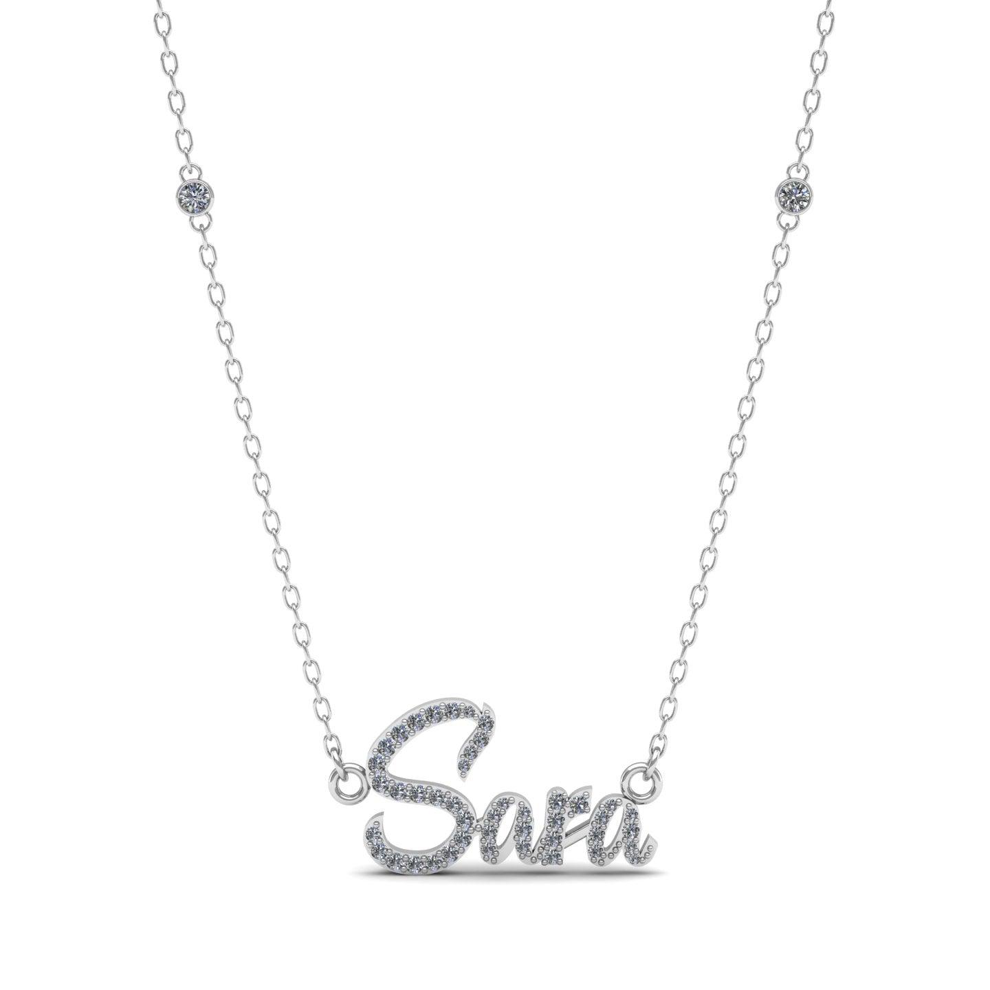 English Name Silver Necklace