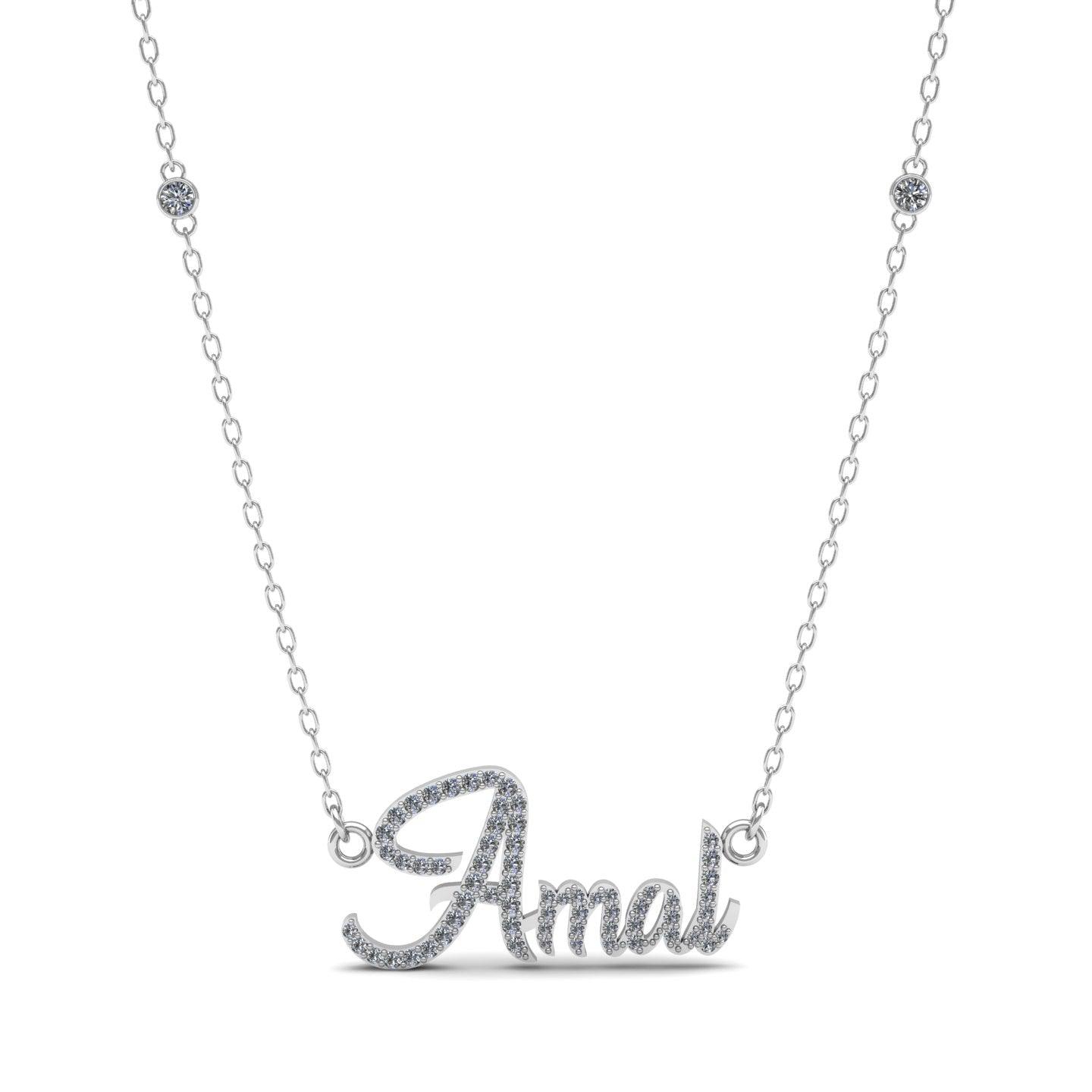 English Name Silver Necklace