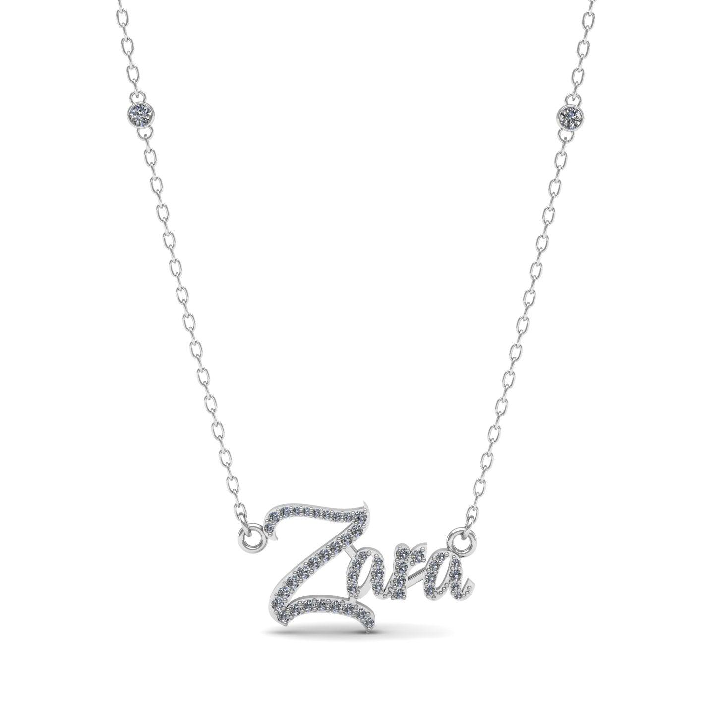 English Name Silver Necklace
