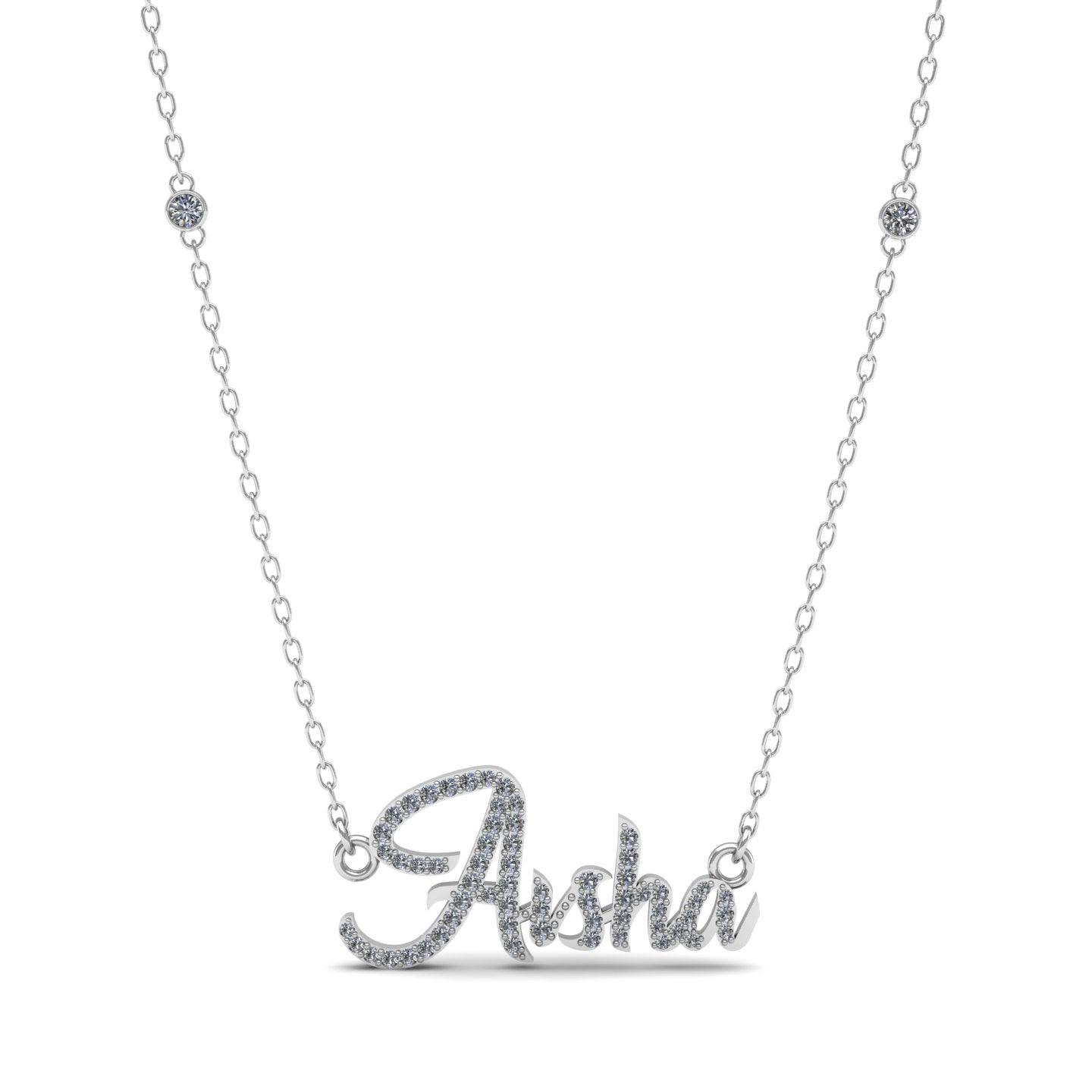 English Name Silver Necklace
