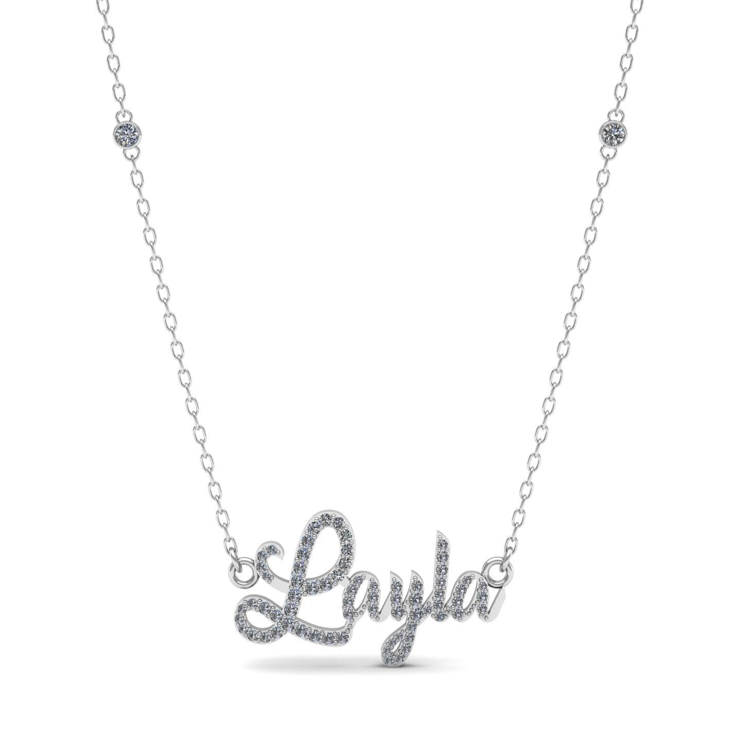 English Name Silver Necklace