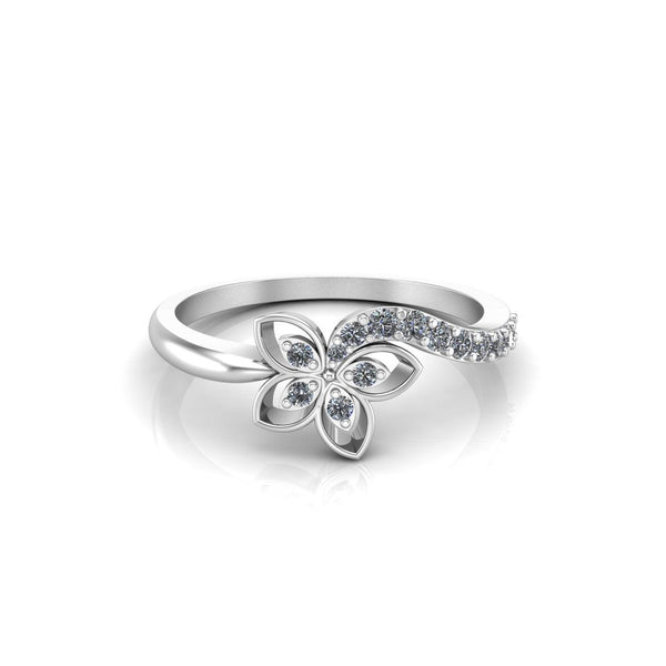 Butterfly Silver Moissanite Ring - El Aréte