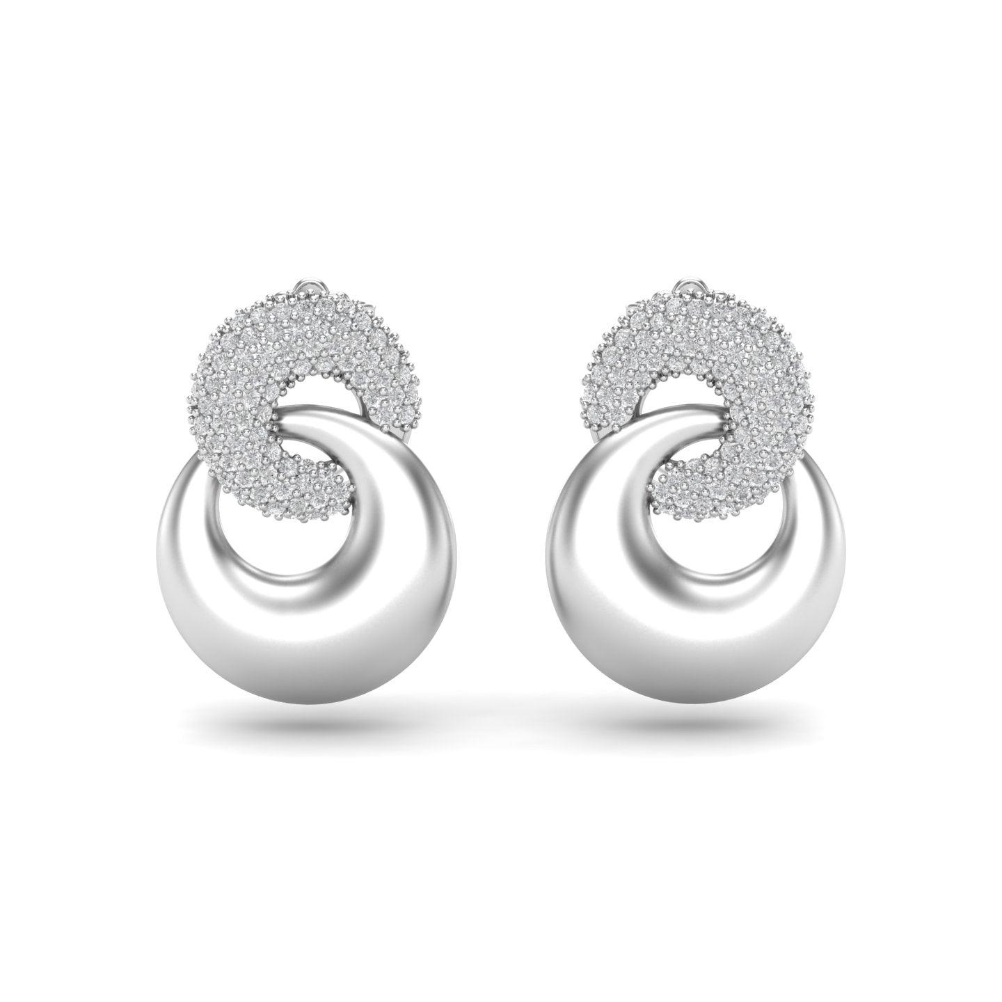 Pavé Moissanite Silver Ear Studs | Jewels By Hamzah Anis