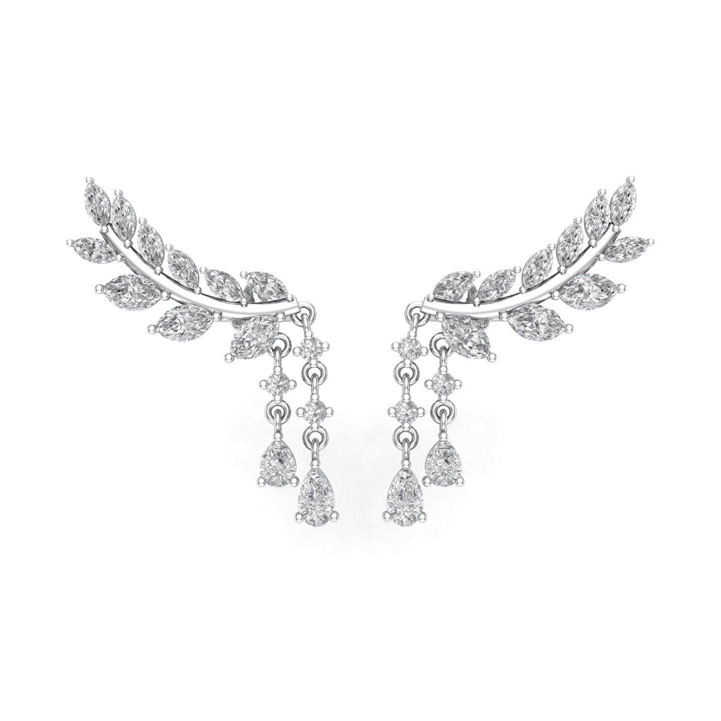 Amerind Marquise Silver Moissanite Earrings - El Aréte