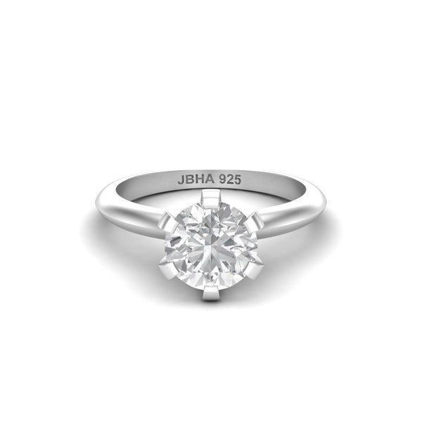 2 Carat Moissanite Solitaire Tiffany Setting Silver Ring - El Aréte