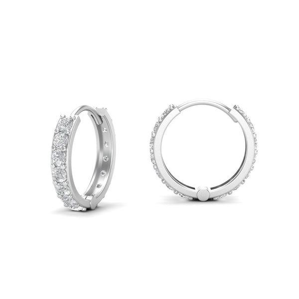 Fine Moissanite Silver Mini Hoops - El Aréte