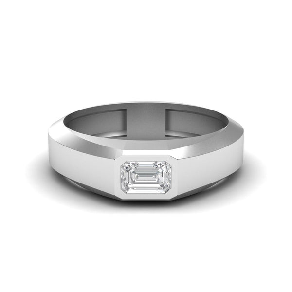 Emerald Cut Moissanite Silver Band - El Aréte