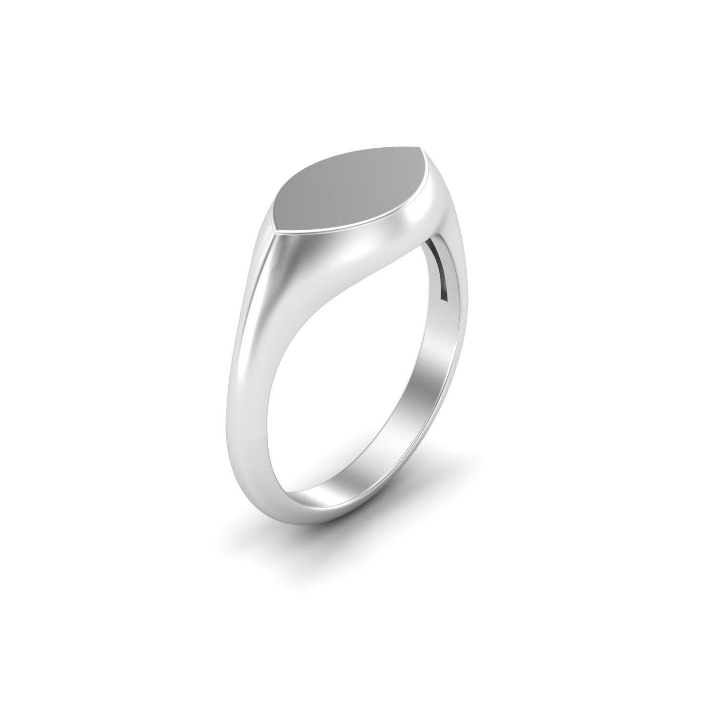 Marquise Signet Silver Ring - El Aréte