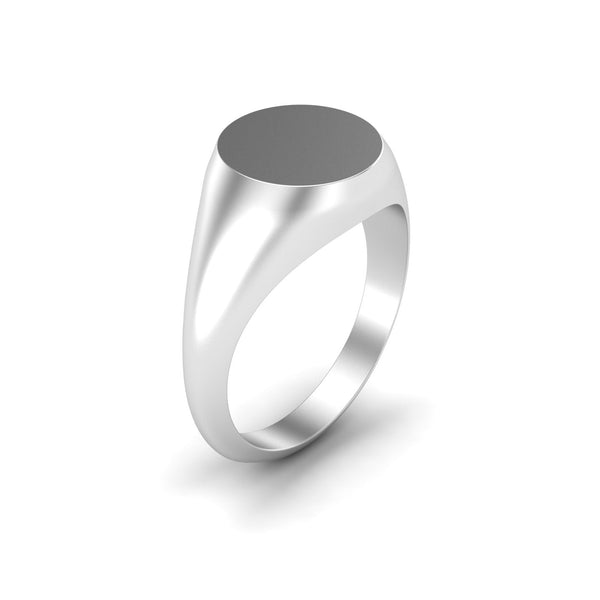 Round Signet Silver Ring