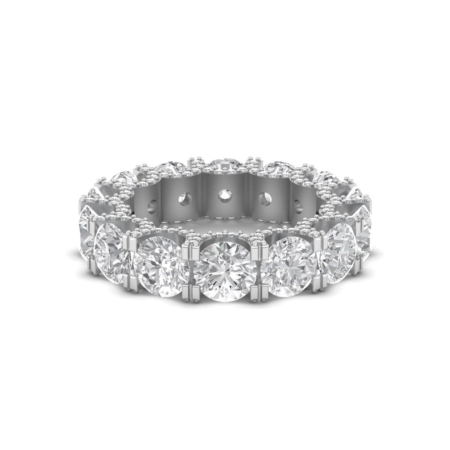 Full Eternity Signature Fine Silver Moissanite Band - El Aréte